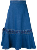 denim lace-up skirt 
