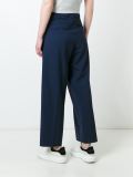 pleated drawstring tapered trousers