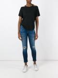 cut-off shoulders blouse