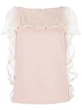 pleated trim blouse 