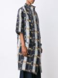 checked short sleeve coat