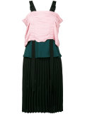 pleated strap dress