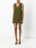 slit back trim fitted dress 