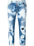 Glam Head bleached pattern jeans