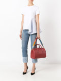 contrast strap tote bag 