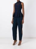 side trim crepe trousers