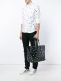 Star Print Leather Tote Bag