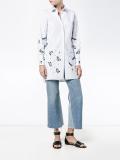 appliquéd pinstriped shirt