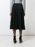 leaf embroidered pleated skirt