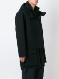 layered hooded coat