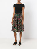 geometric print drawstring skirt