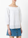 perforated trim blouse 