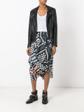 draped printed skirt 