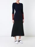 two-tone ribbed jumper