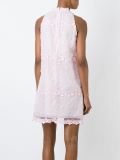 patch embellished lace dress