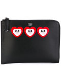 heart applique pouch