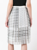 houndstooth midi kilt skirt