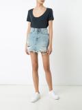 ripped denim skirt
