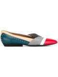 studded colour block ballerinas