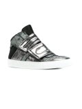 panelled hi-top sneakers