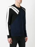 contrast stripe sweatshirt