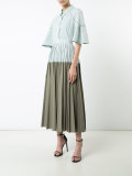 bicolour pleated skirt