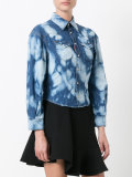 bleached pattern denim shirt