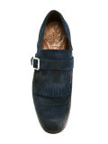 distressed brogue detail monk shoes