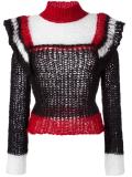 ruffled shoulders turtleneck jumper