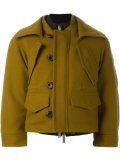 draped layer pocket coat