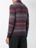 striped V-neck pullover