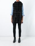 mink fur hooded puffer coat   