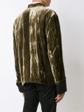 mandarin collar velvet blazer