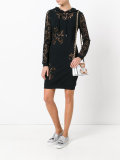 lace panel hoodie dress