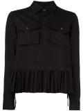 pleated hem shirt jacket
