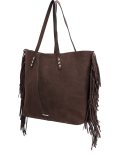 wide fringed tote bag