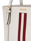 stripe studded tote bag 