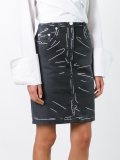 trompe-l'œil print skirt