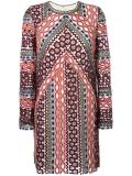 multi-print longsleeved dress
