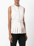pleated trim zip up top 