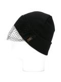 feathered veil beanie