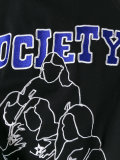 Society刺绣插肩袖T恤