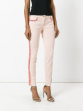 lateral strap cropped jeans