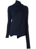 asymmetric sleeve ribbed top