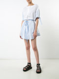 pleated stripe skirt