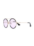 two-tone round frame sunglasses