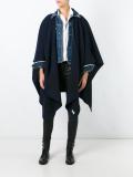 contrast stripe poncho
