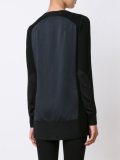 contrast panel fine knit jumper