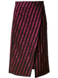 striped A-line skirt