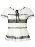 lace insert shortsleeved blouse 